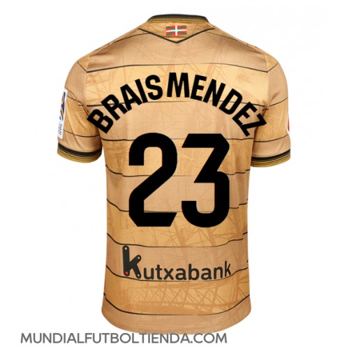 Camiseta Real Sociedad Brais Mendez #23 Segunda Equipación Replica 2024-25 mangas cortas